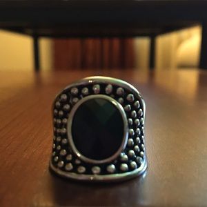 Lia Sophia silver and black ring